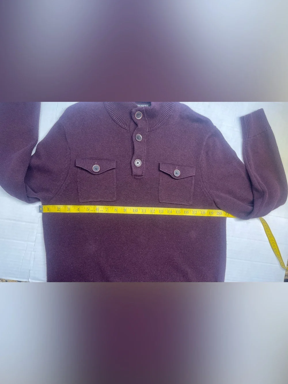 Banana Republic Men's Zip-Up Knit Sweater in Burgundy